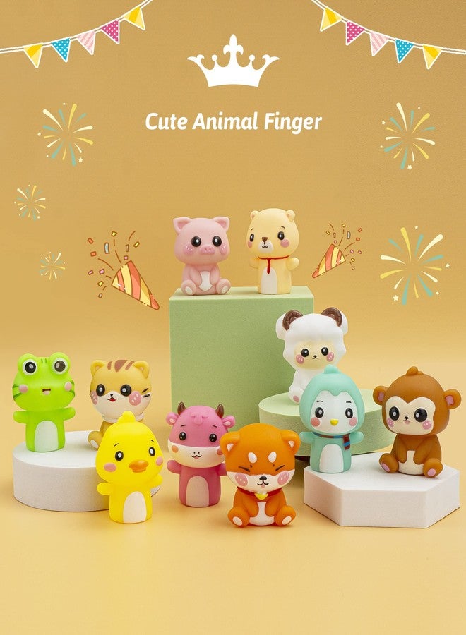 AQKILO Animal Finger Puppet Set, Animals Puppet Show Theater Props, Educational, Bath Toys,10 Pieces - Image 3